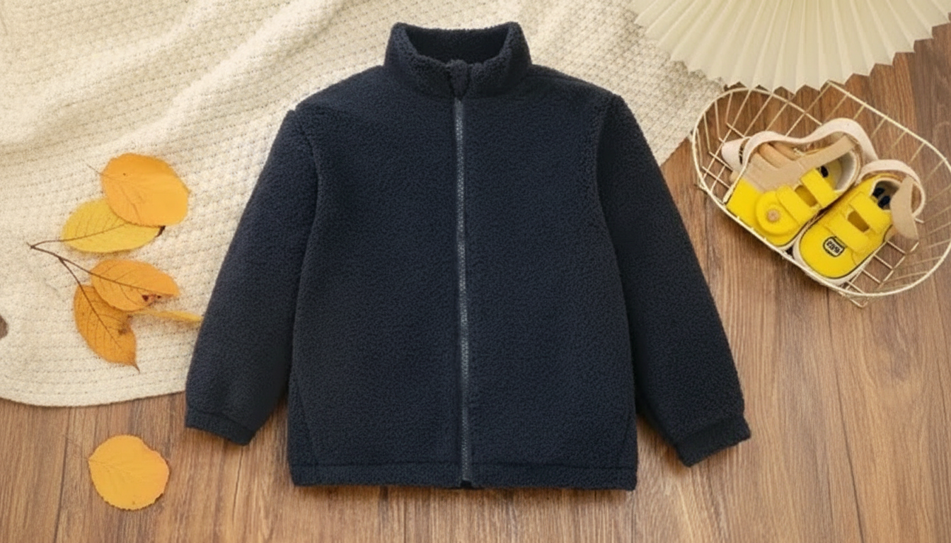 Deep Blue Fleece-Lined Boys Coat: Warm, Easy Layers