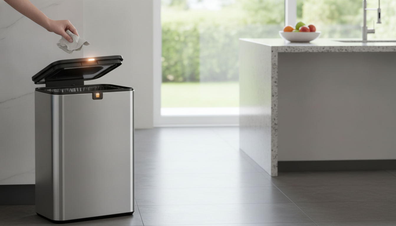 Smart Touchless Stainless Sensor Trash Can, High Capacity