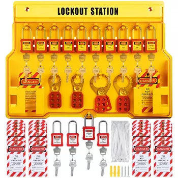 58-Piece Electrical LOTO Kit with Padlocks & Station